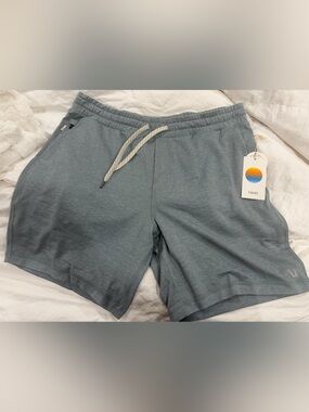 Vuori Mist Blue Performance Shorts with Drawstring